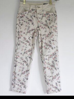 Rag & Bone Ellie Jeans Micro Floral Print White Jeans Size 26-Like New
